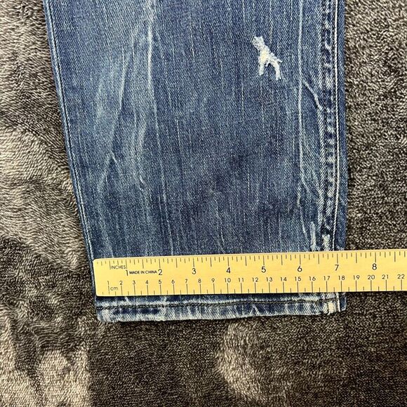 SOLD Diesel Safado Mens Jeans 31X32 Distressed Whisker Straight Button Fly Blue - Picture 9 of 13